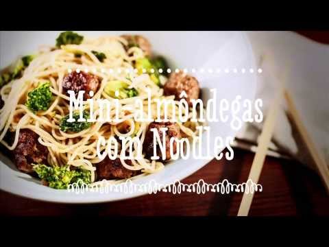 Receita de MINI ALMÔNDEGAS COM NOODLES