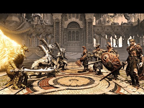 All Crucible Knights Vs All Hornsent Warriors Battle - Elden Ring Shadow of the Erdtree Epic Battle