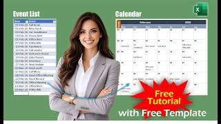 how to create a calendar in excel with events | Complete tutorial with free temp