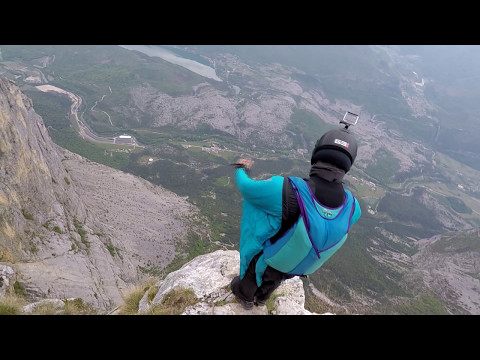 100th BASE jump, Havok wingsuit, Monte Brento, Italy, May 2017