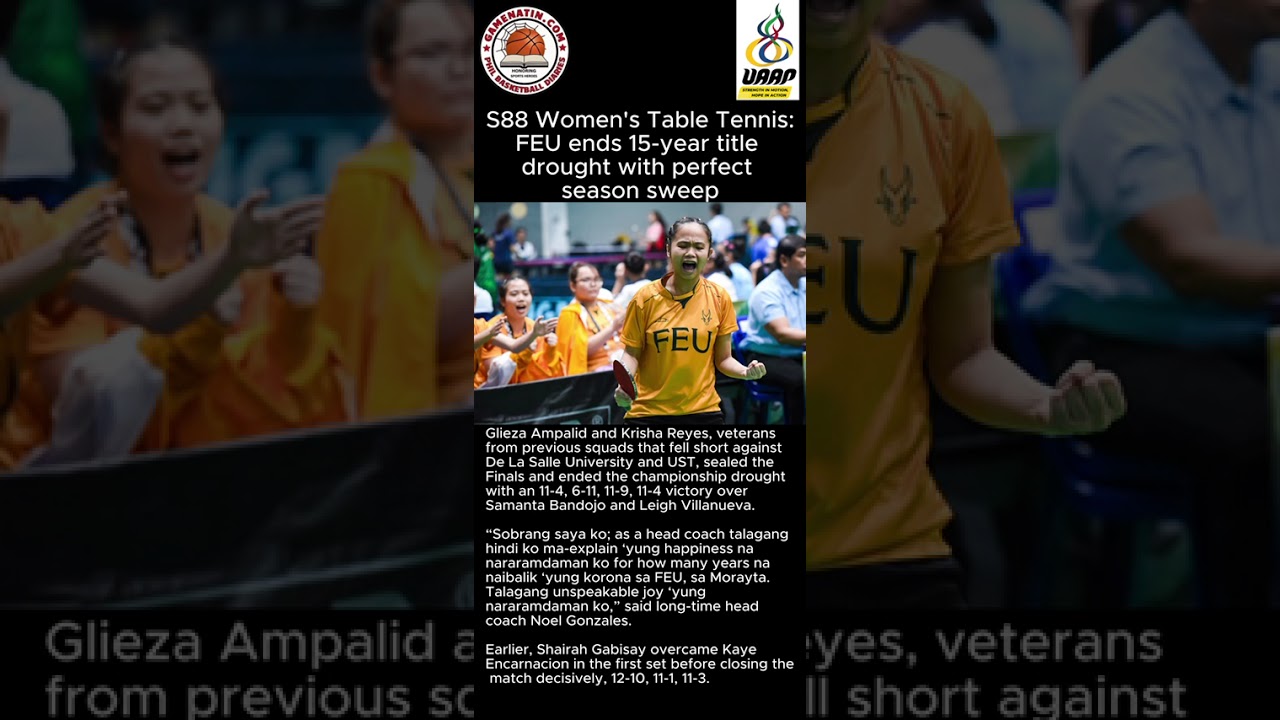 UAAP College Table Tennis: FEU dethrones UST in women's table tennis