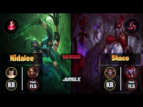 Haru NIDALEE (Jungle) [Electrocute] VS SHACO - Grandmaster KR Patch 11.5