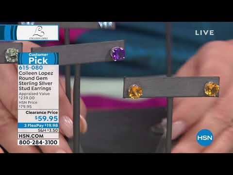 Colleen Lopez – Ohrstecker aus Sterlingsilber mit runden Edelsteinen