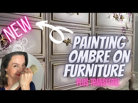 Buds & Branches Transfer & Ombre Painting - A Dixie Belle Paint Tutorial