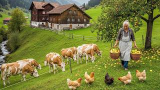 Um Dia Na Bela Vida Rural – Agricultores Colhendo Frutas E Verduras E Cuidando Do Gado