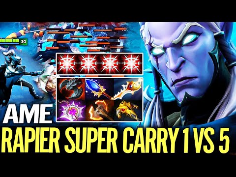AME [Phantom Assassin] Rapier Super Carry Enter Mode 1v5 Gameplay Dota 2