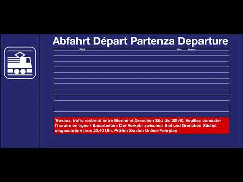 SBB/CFF TTS Ansage - Information zum Bahnverkehr - Bauarbeiten zwischen Biel und Grenchen Süd