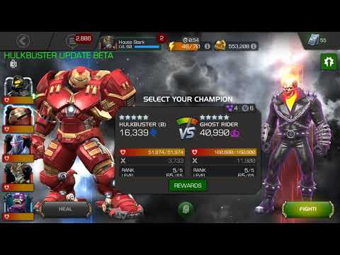 Hulkbuster buff beta Variant Gameplay-Insane Damage-Marvel contest of champions