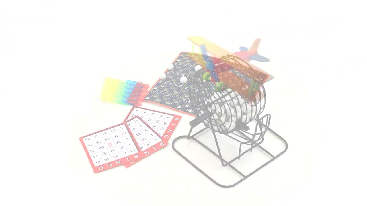 Bingo Lotto Set with Metal Cage