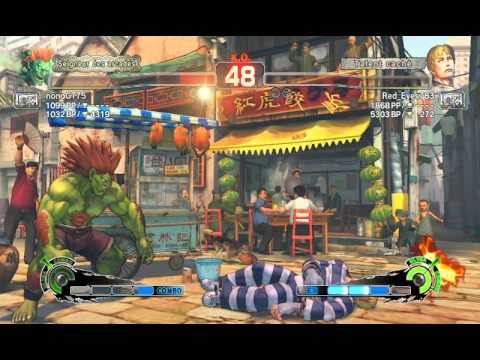 nonoGT75 [Blanka] vs Red_Eyes783 [Cody] USF4 Online Ranked Matches - PSN