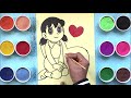 Colored Sand Painting Shizuka So Cute In Doraemon Film Learn Colors Bumble Bee TV