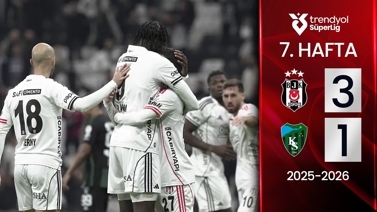 Beşiktaş (3-1) Kocaelispor | MAÇ ÖZETİ | 7. Hafta - 2025/2026