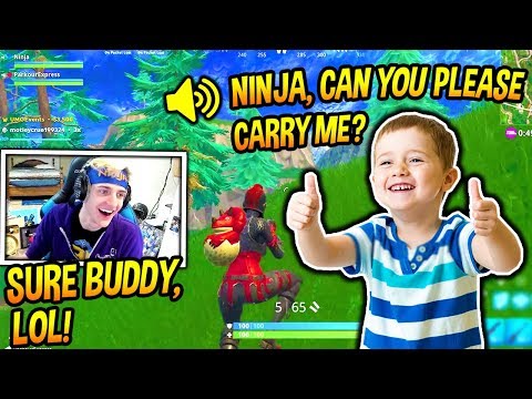 NINJA PLAYS FORTNITE WITH A CUTE LITTLE KID! *ADORABLE* Fortnite FUNNY & SAVAGE Moments