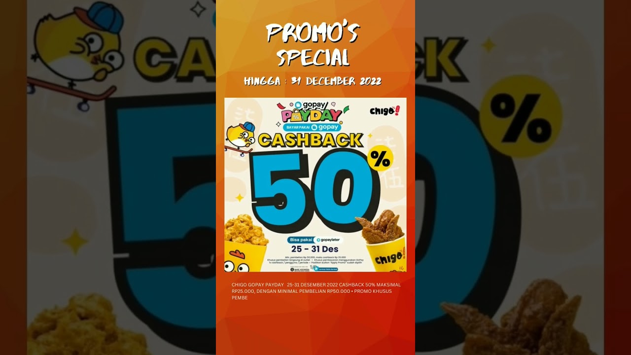Promo Chigo Gopay Payday Akhir Desember Diskon s/d 50%, Hingga 31 December 2022 #shorts #chigo