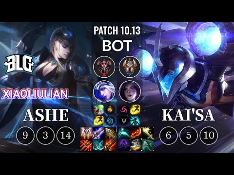 BLG xiaoliulian Ashe vs Kai'Sa Bot - KR Patch 10.13