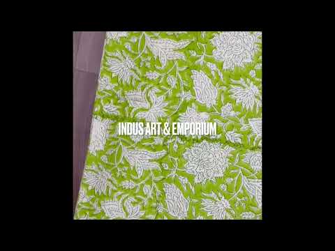 Manufactures Of Hand Block Printed Green Table Cloth