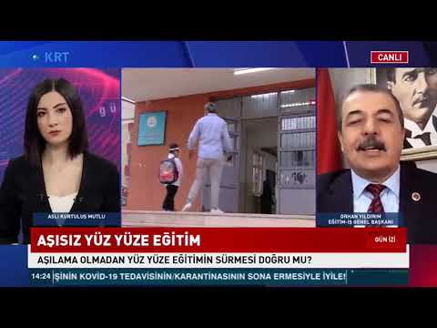 Genel Başkanımız Orhan Yıldırım, KRT TV canlı yayınında, öğretmenlerin aşılama sürecini değerlendirdi. | EĞİTİM İŞ