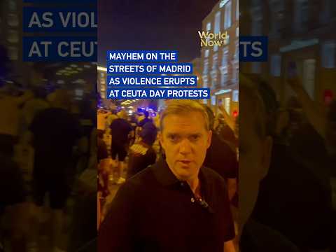 Mayhem on the streets of Madrid as violence erupts at Ceuta Day protests