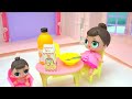 LOL Surprise Big Lil Sisters School Day Morning Time Routine Eat Breakfast Brush Teeth