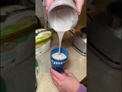 Eating a homemade Oreo milkshake!