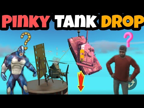 Rope Hero Vice Town Gameplay | pinky tank drop from max height by helicopter | rope hero vice town