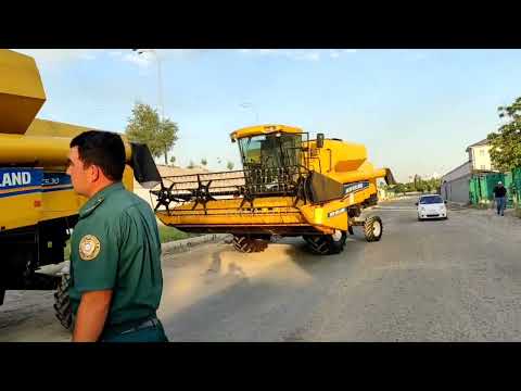 “NEW Holland”ning yuqori unumli, zamonaviy g‘alla o‘rish kombaynlari Sayxunobodda hosil uchun kurashga kirishdi