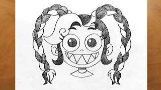 Easy Pencil Sketch: Lily Lovebraids (Poppy Playtime Fan Art)