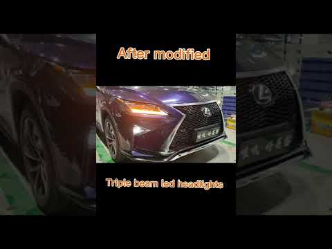 Lexus RX350 triple beam led headlights replacement for 2016 -19 car headlight modification #shorts