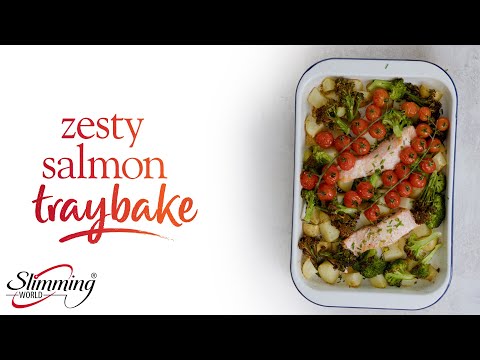 🥔🍋 Slimming World zesty salmon traybake 🌿🥦 An easy-peasy one-pan dinner 🥦 🍅