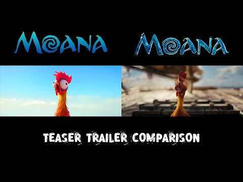 Moana TEASER TRAILER COMPARISON | Live Action vs Animation