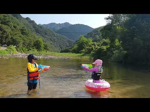 남매의 결투‼️ #물총 #쏘세요