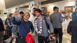 استقبال بعثة النادي الأهلي في مطار الملك خالد ????