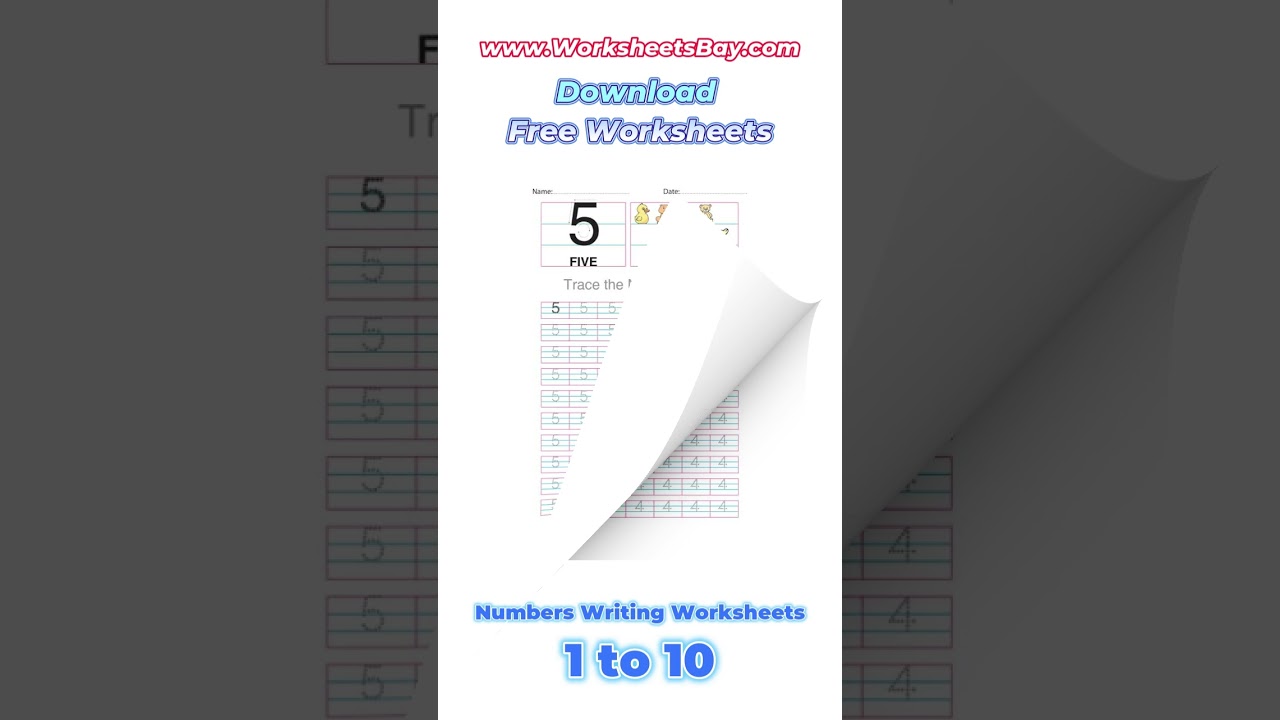 1 to 10 Numbers writing worksheets