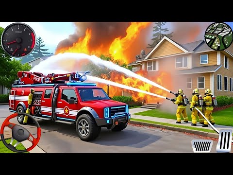Fire Truck City Rescue Simulator - 911 US Emergency Fire Truck Driving 3D 2025 - Android Gameplay