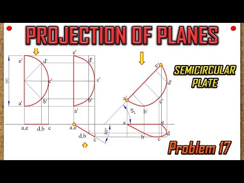 PROJECTION OF PLANES_Lecture 17_Semi-Circular Plate