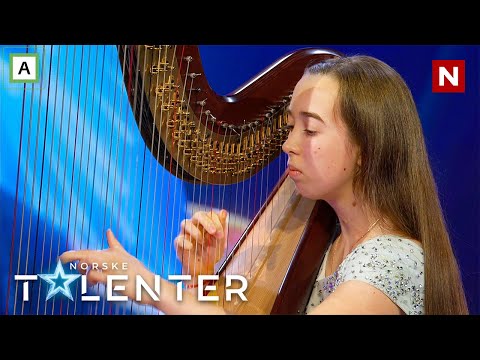 Aurelija spiller magisk harpemusikk | Auditions | Norske talenter