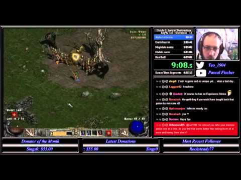Diablo 2 LoD Hell any% RTA Sorceress Speedrun 4:50:28