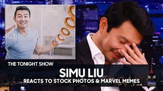Simu Liu Reacts to Viral Stock Photos of Himself and Marvel Memes | The Tonight Show video
