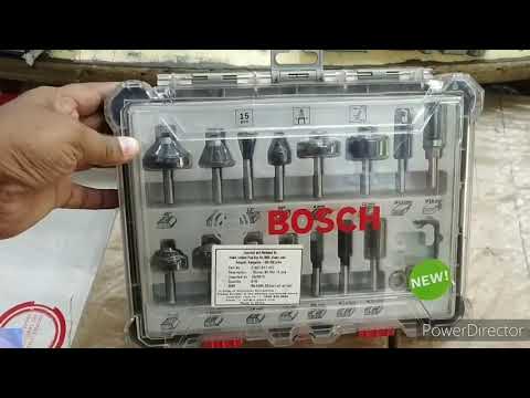 Bosch mišrių frezų rinkinys, 15vnt., 8 mm kotu video