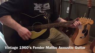 Video thumbnail for Vintage 1960's Fender Malibu Acoustic Guitar Gloss Black by Morrell Music Company