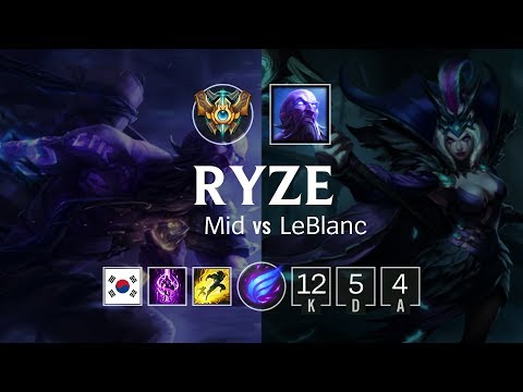 Ryze Mid vs LeBlanc - KR Challenger Patch 8.20