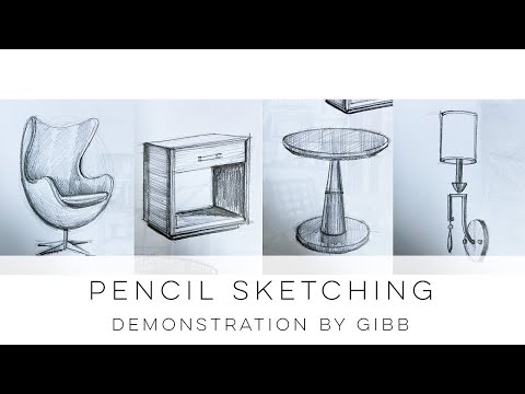 How to draw furniture sketches - beginner tutorial on the 4 basic forms and shapes