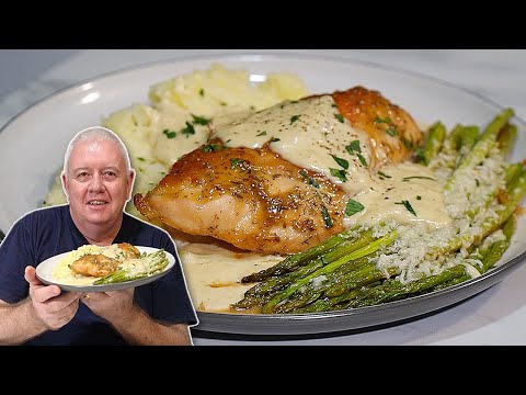 EASY Honey Mustard Chicken with Roasted Parmesan Asparagus