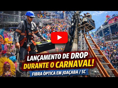 Instalando Fibra Óptica na AV XV NOVEMBRO em Joaçaba-SC no MEIO do Carnaval 2026😱🎭internet Deu Certo