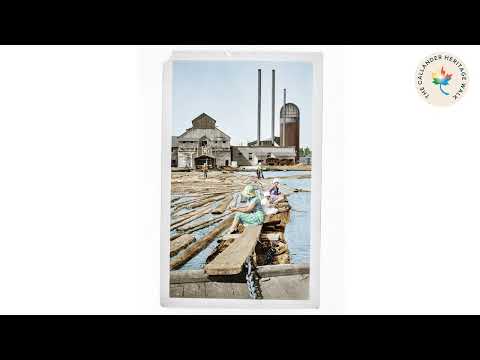 Ladies Fishing at the Log Booms Near John B. Smith Mill (Post-1934) | The Callander Heritage Walk