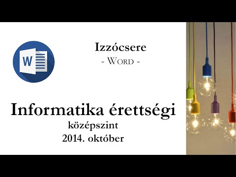 Izzócsere - 2014. október középszintű informatika érettségi: szövegszerkesztés