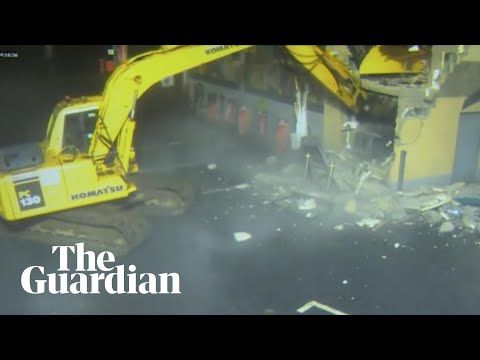 Masked thieves use stolen digger to rip ATM out of Derry shop