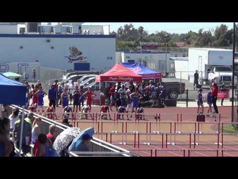 FSB 110m Hurdles vs Fountain Valley & Newport Harbor 3-29-17 - Los Alamitos Boys