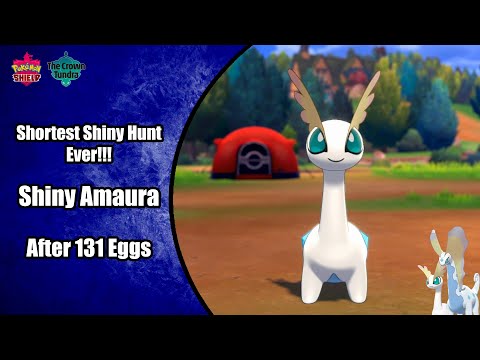 Shortest Shiny Hunt Ever!!! - Shiny Amaura - Pokemon Sword and Shield - Crown Tundra Musuda Method