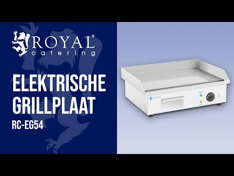 Video - Elektrische grillplaat - 55 cm - Royal Catering - glad - 3000 W